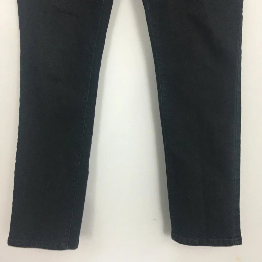 Levis Womens 10 Black Studded Embroidered Mid Rise Cotton Blend Skinny Jeans - Picture 5 of 11